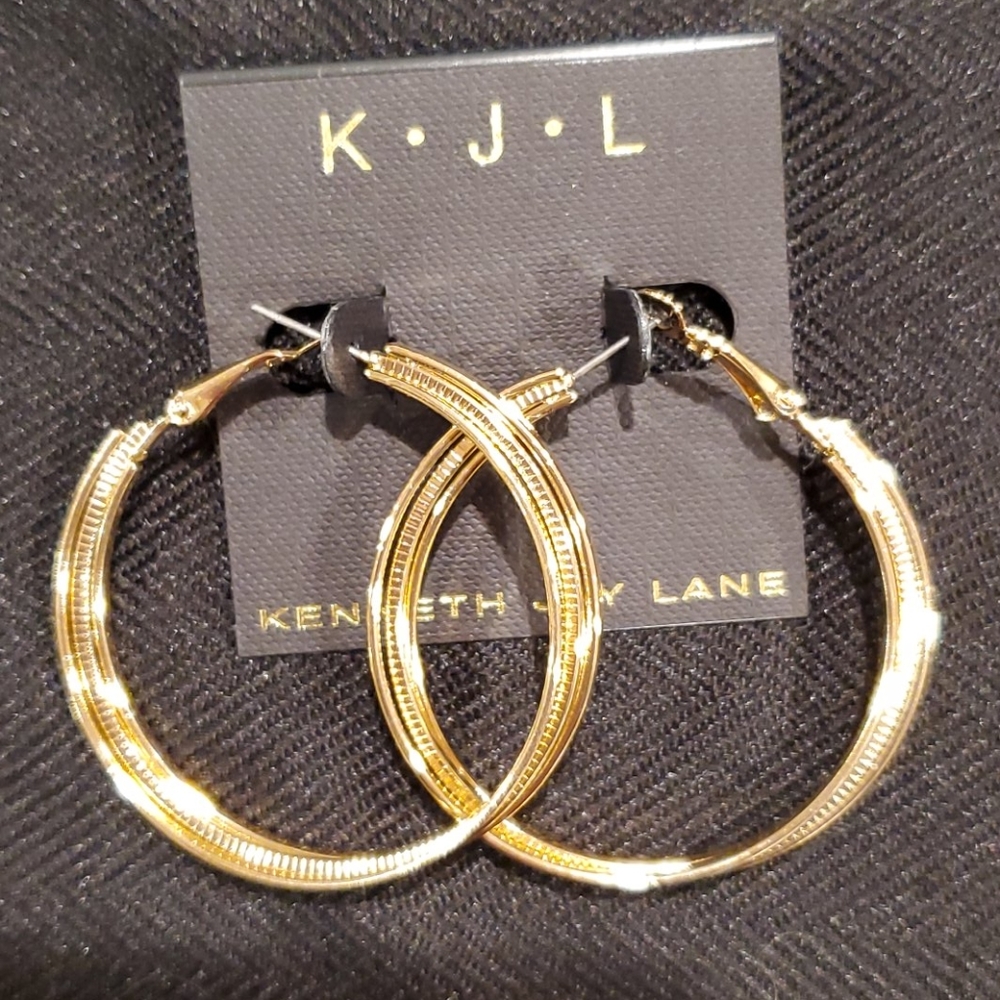 KENNETH JAY LANE Gold-plated hoop earrings